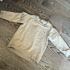 Miles the label 18 months baby toddler long sleeve crewneck brown bowling ruffle